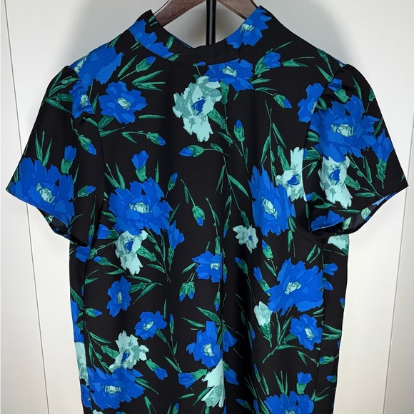 J. Crew Tops - J. Crew Black and Blue Floral Blouse Shirt Top Women’s Small S NWOT